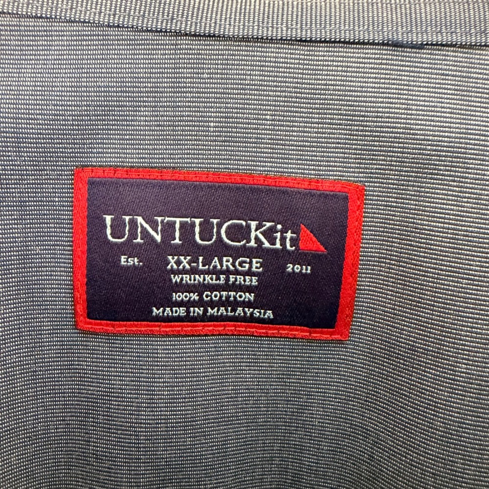 UNTUCKit Orville Wrinkle Free Long Sleeve Button Up Shirt Blue Casual Office XXL - Picture 5 of 13